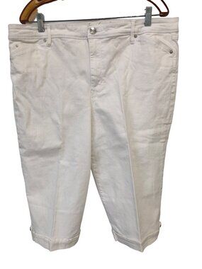 Gloria Vanderbilt Capri Womens Size 18 White Jean Pockets Denim Pants